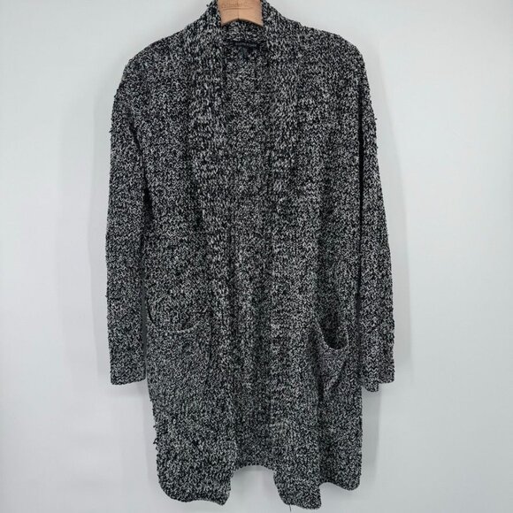 Eileen Fisher Womens Black Organic Cotton Cardigan Sweater chunky size small - Picture 2 of 12